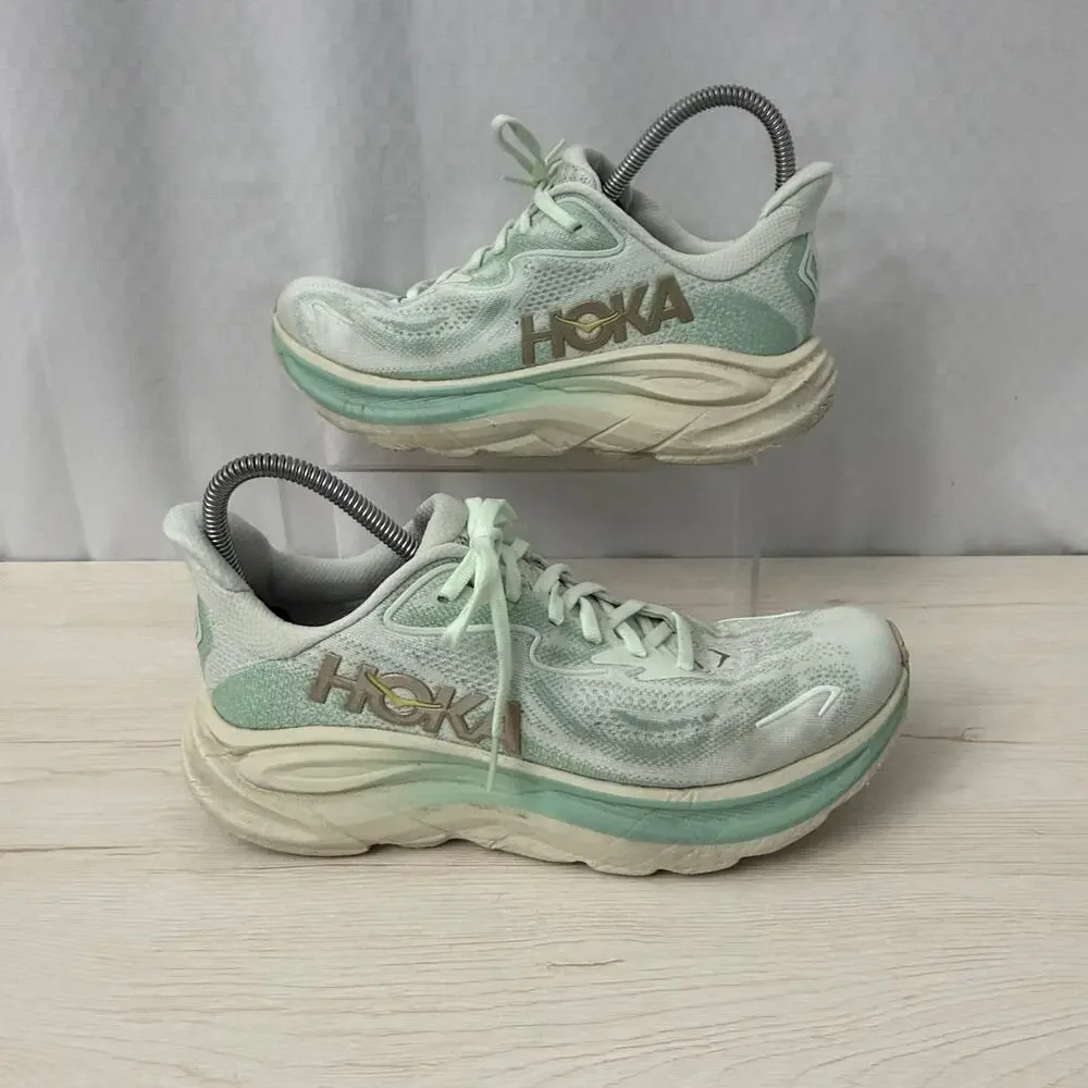 Hoka One One Clifton 10 Shoes Womens Size 9 B Running Sea Glass Jadeite Green